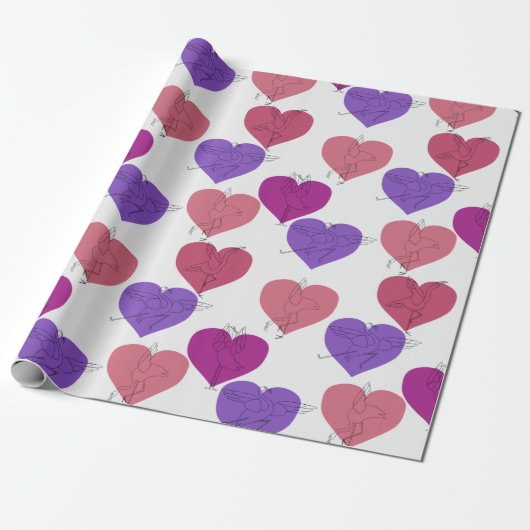 Paarse franjeaap Yoga seamless pattern 1 Cadeaupapier (Uitgerold)