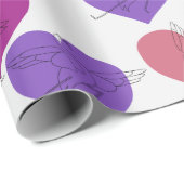 Paarse franjeaap Yoga seamless pattern 1 Cadeaupapier (Rol Hoek)