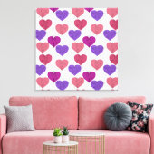 Paarse franjeaap Yoga seamless pattern 1 Canvas Afdruk (Insitu (Woonkamer))