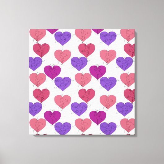 Paarse franjeaap Yoga seamless pattern 1 Canvas Afdruk (Voorkant)