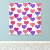 Paarse franjeaap Yoga seamless pattern 1 Canvas Afdruk (Insitu (Houten vloer))