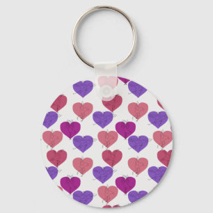 Paarse franjeaap Yoga seamless pattern 1 Sleutelhanger