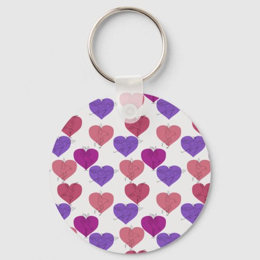 Paarse franjeaap Yoga seamless pattern 1 Sleutelhanger (Voorkant)