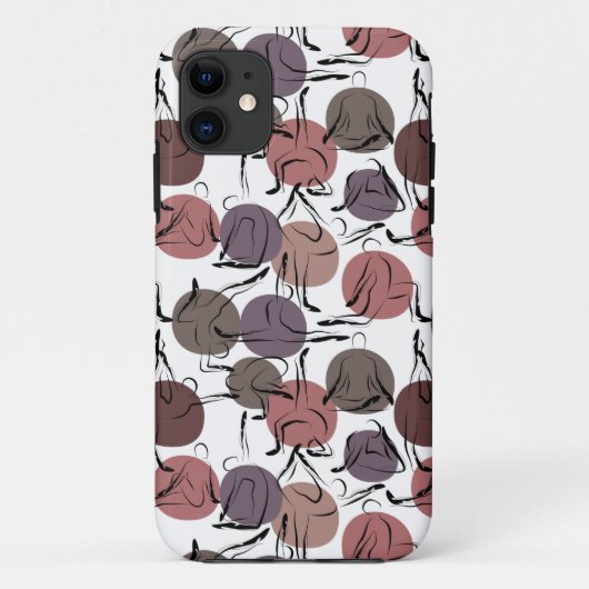 Paarse franjeaap Yoga seamless pattern 22 Case-Mate iPhone Case (Achterkant)