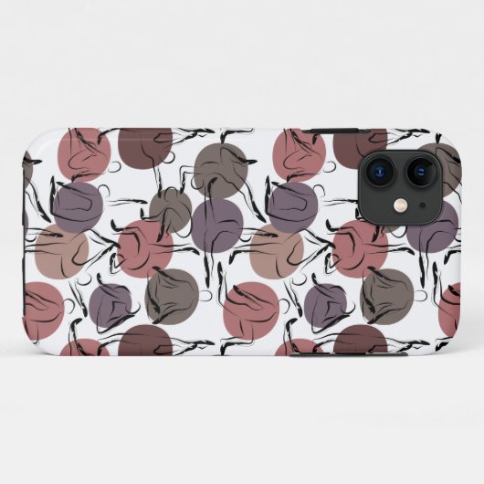 Paarse franjeaap Yoga seamless pattern 22 Case-Mate iPhone Case (Achterkant (horizontaal))