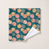 Paarse franjeaap Yoga seamless pattern 23 Bad Handdoek (Wasdoekje)