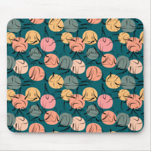 Paarse franjeaap Yoga seamless pattern 23 Muismat