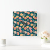 Paarse franjeaap Yoga seamless pattern 23 Vierkante Klok (Huis)
