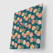 Paarse franjeaap Yoga seamless pattern 23 Vierkante Klok (Hoek)