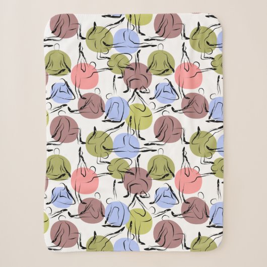 Paarse franjeaap Yoga seamless pattern 25 Sherpa Deken (Voorkant)