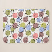 Paarse franjeaap Yoga seamless pattern 25 Sherpa Deken (Voorkant (horizontaal))