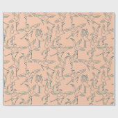 Paarse franjeaap Yoga seamless pattern 29 Cadeaupapier (Vlak)