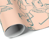 Paarse franjeaap Yoga seamless pattern 29 Cadeaupapier (Rol Hoek)