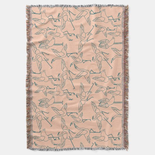Paarse franjeaap Yoga seamless pattern 29 Deken (Voorkant Verticaal)