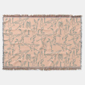 Paarse franjeaap Yoga seamless pattern 29 Deken (Voorkant)
