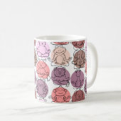 Paarse franjeaap Yoga seamless pattern 31 Koffiemok (Voorkant rechts)
