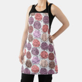 Paarse franjeaap Yoga seamless pattern 31 Schort (Insitu)