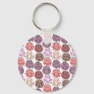 Paarse franjeaap Yoga seamless pattern 31 Sleutelhanger