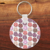 Paarse franjeaap Yoga seamless pattern 31 Sleutelhanger (Voorkant)
