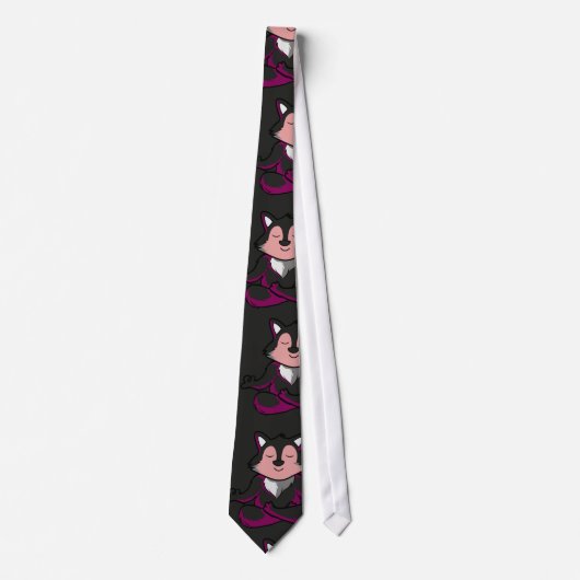 Paarse franjeaap Yoga seamless pattern 32 Stropdas (Voorkant)