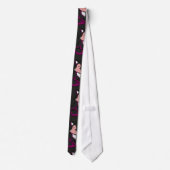 Paarse franjeaap Yoga seamless pattern 32 Stropdas (Achterkant)
