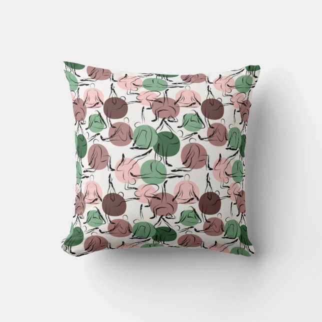 Paarse franjeaap Yoga seamless pattern 33 Kussen (Voorkant)
