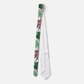 Paarse franjeaap Yoga seamless pattern 33 Stropdas (Achterkant)