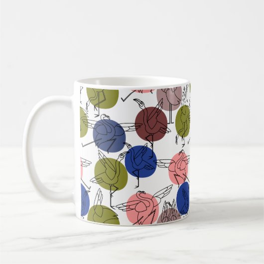 Paarse franjeaap Yoga seamless pattern 34 Koffiemok (Links)