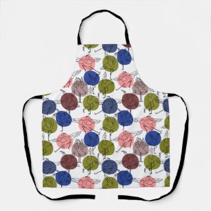 Paarse franjeaap Yoga seamless pattern 34 Schort