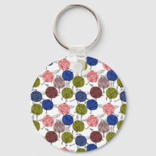 Paarse franjeaap Yoga seamless pattern 34 Sleutelhanger