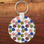 Paarse franjeaap Yoga seamless pattern 34 Sleutelhanger (Voorkant)