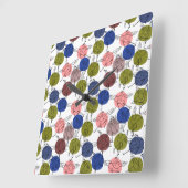 Paarse franjeaap Yoga seamless pattern 34 Vierkante Klok (Hoek)