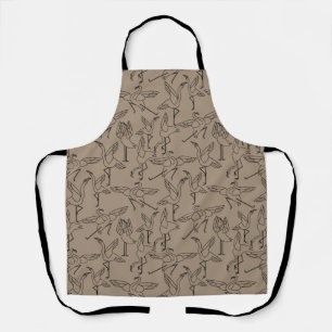 Paarse franjeaap Yoga seamless pattern 35 Schort