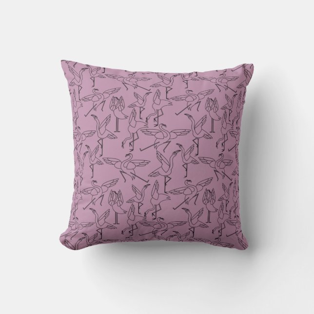 Paarse franjeaap Yoga seamless pattern 36 Kussen (Voorkant)