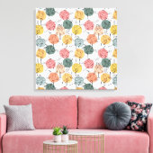 Paarse franjeaap Yoga seamless pattern 37 Canvas Afdruk (Insitu (Woonkamer))