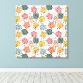 Paarse franjeaap Yoga seamless pattern 37 Canvas Afdruk (Insitu (Houten vloer))