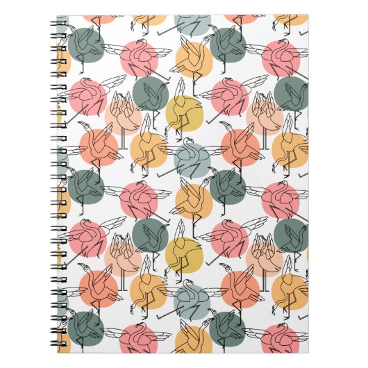 Paarse franjeaap Yoga seamless pattern 37 Notitieboek (Voorkant)