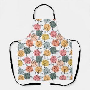 Paarse franjeaap Yoga seamless pattern 37 Schort