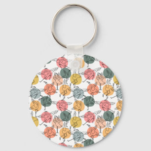Paarse franjeaap Yoga seamless pattern 37 Sleutelhanger