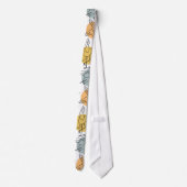 Paarse franjeaap Yoga seamless pattern 37 Stropdas (Achterkant)