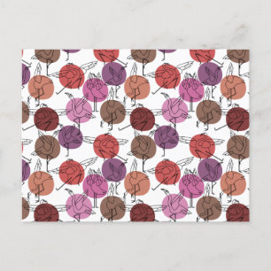 Paarse franjeaap Yoga seamless pattern 40 Briefkaart