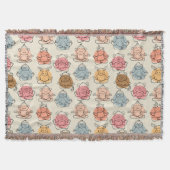 Paarse franjeaap Yoga seamless pattern 42 Deken (Voorkant)