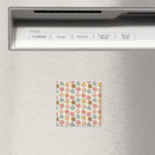 Paarse franjeaap Yoga seamless pattern 42 Magneet (Insitu (Vaatwasser))