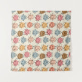 Paarse franjeaap Yoga seamless pattern 42 Wandkleed (Voorkant (horizontaal))