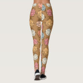 Paarse franjeaap Yoga seamless pattern 43 Leggings (Achterkant)