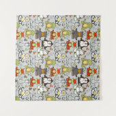 Paarse franjeaap Yoga seamless pattern 44 Wandkleed (Voorkant (horizontaal))