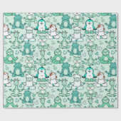 Paarse franjeaap Yoga seamless pattern 47 Cadeaupapier (Vlak)