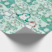 Paarse franjeaap Yoga seamless pattern 47 Cadeaupapier (Hoek)