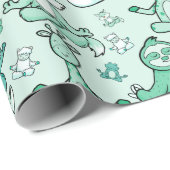 Paarse franjeaap Yoga seamless pattern 47 Cadeaupapier (Rol Hoek)