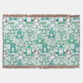 Paarse franjeaap Yoga seamless pattern 47 Deken (Voorkant)